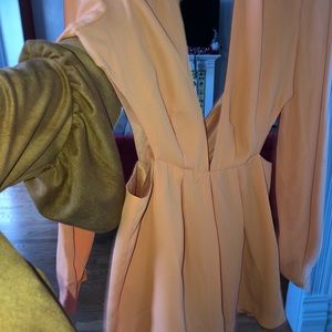 Akira Size Small Bright Coral Cutout Romper Orange